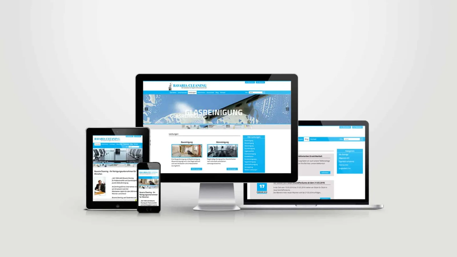 Bavaria Cleaning website on various devices